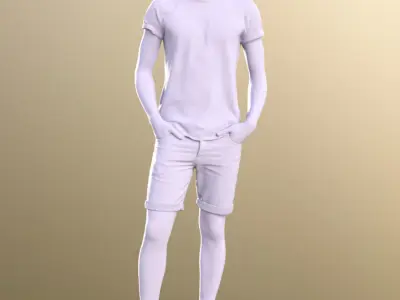 Clark 11296 - Casual Teenager Standing Street Style Summer Low-poly 3D model