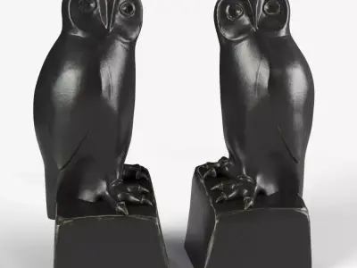 Bookend Owl set of 2 3D model