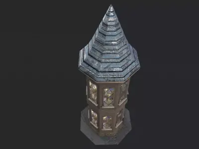 Tower - game-ready 3D model Low-poly 3D model