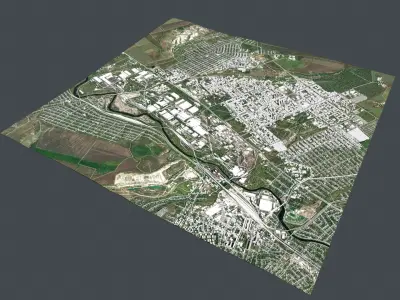 Cityscape Kramatorsk Donetsk region of Ukraine 3D model