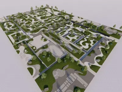pack park-public park-pack Landscape 3D model