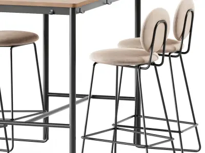 Tommaryd table by Ikea and Gemma Bar Chair by Baxter 3D model