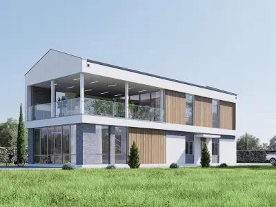 villa Low-poly 3D model