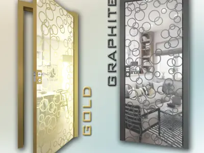 Mirrored door 04 Low-poly 3D model