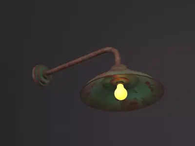 Old Rusted Outdoor Wall Lamp 3D Model Low-poly 3D model