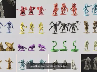 small bundle of monsters 3D Model Pack