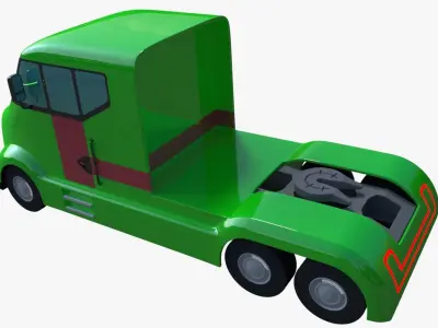 Futuristic semi truck 3D model