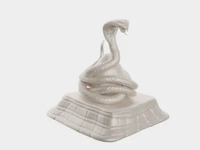 Statue Cobra Snake and dead body corpse 3D model