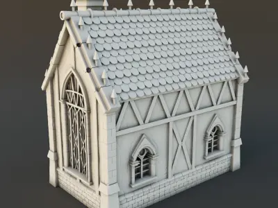 Medieval house 3D print model