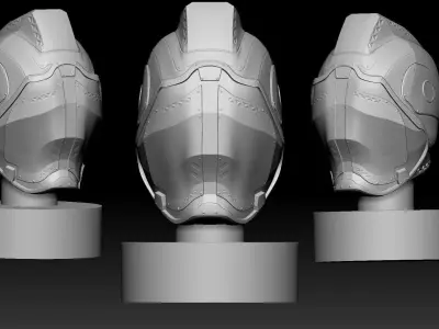 Sci-fi helmet 3D printable model 3D print model
