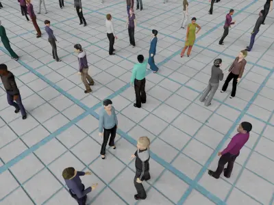  Low Poly Animated People Pack - 200 Pieces Low-poly Animated Crowd 