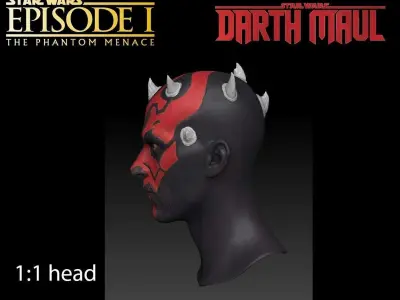 Darth Maul head full size for 3d print 3D model