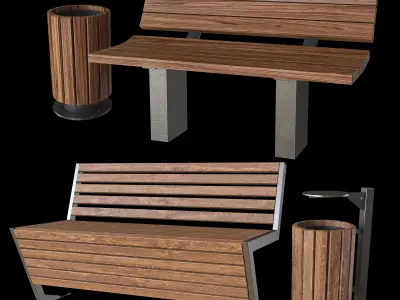 Exterior set billboard with map 3D model