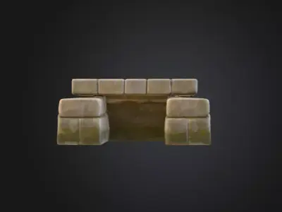 Stone Crossing Low-poly 3D model