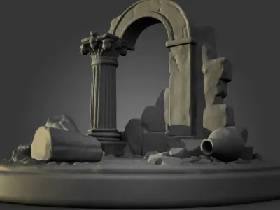 Diorama scene Roman for figure saint seiya 3D print model