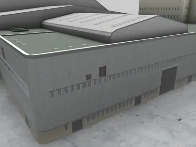 EGKK Hangar 2 Low-poly 3D model