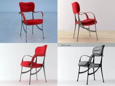 Lucas four chairs Free 3D model