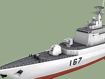  Chinese Navy Type 051B Luhai Class DDG-167 Shenzhen (low polygon) 
