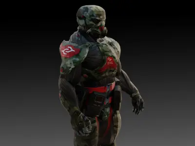 Crysis Nanosuit Ops Version3D Model High-Quality Rigged Low-poly 3D model