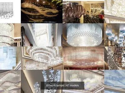 Artwork lamps 3D Model Pack