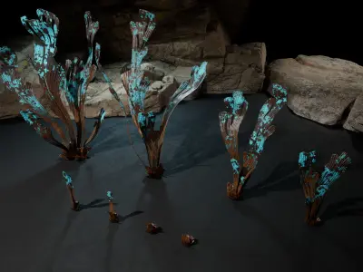 Alien Fungus Type 4 Low-poly 3D model