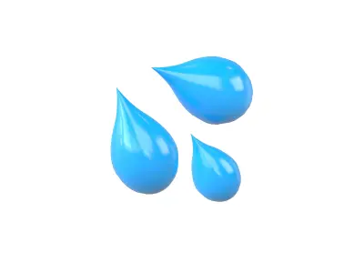 Sweat Droplets Emoji v1 002 Low-poly 3D model