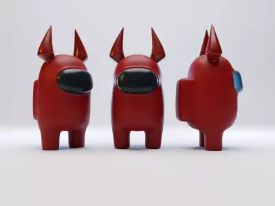 Among Us Devil Horns Character 3D model