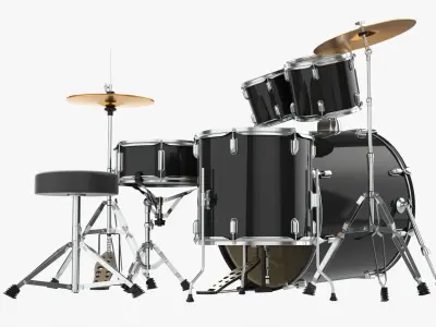 Acoustic drum set 3D model