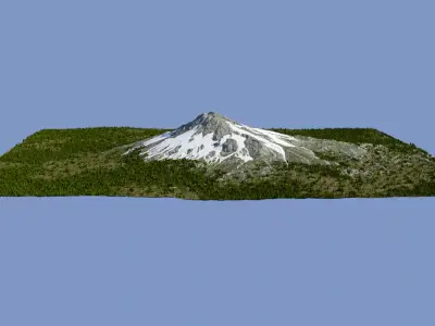 High-Poly Mountain Landscape Model Low-poly 3D model