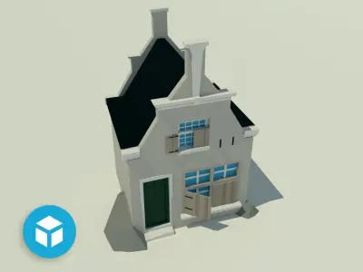 The Village and City of 18th Century Pack Low-poly 3D model