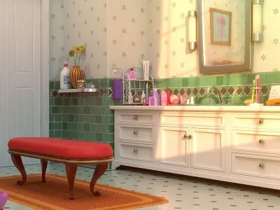 Cartoon Bathroom 3D model