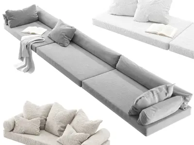 Window Seat Pillows set 01 3D model