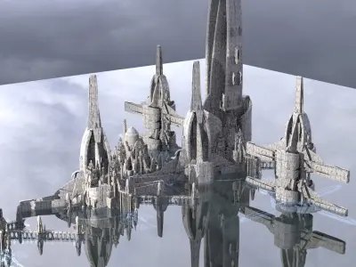 Sci fi Pure Energy City 1 Kitbash 3D model