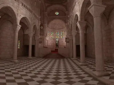 Church Interior 05 3D model