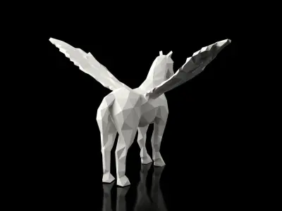 Pegasus Low Poligonal Low-poly 3D model
