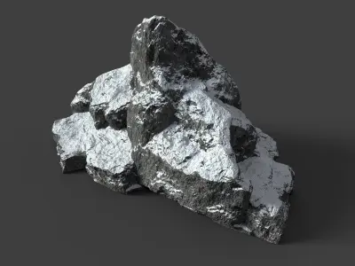 Snowy Rock 4-5 Low-poly 3D model