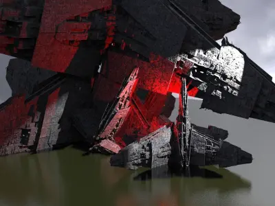 Sci-Fi City dystopia Mega city colony Pyramid City shipwraiths  3D model