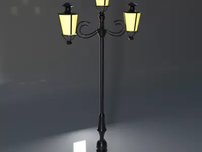 Street Lamp Low-poly 3D model