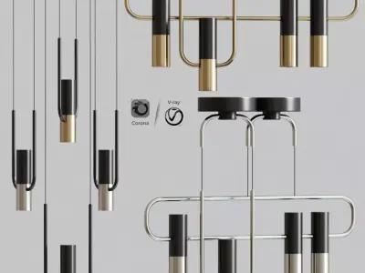 Storm Ceiling Light Suspension 3D model