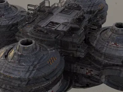 Sci fi Floating platform base 7  3D model