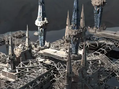 Ancient Mars pyramid structure leviathan city 3D model