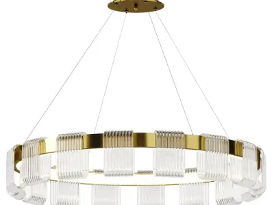Saturno LED Chandelier Low-poly 3D model