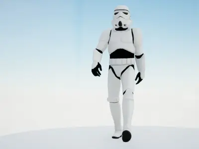Stormtrooper rigged Low-poly 3D model