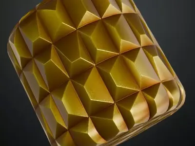 Golden Metal Pattern PBR Seamless Texture