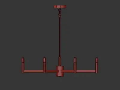 SLEEKLY MODERN SQUARED CHANDELIER 3D model