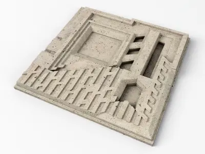 Freeman House Tile - Frank Llyod Wright Low-poly 3D model