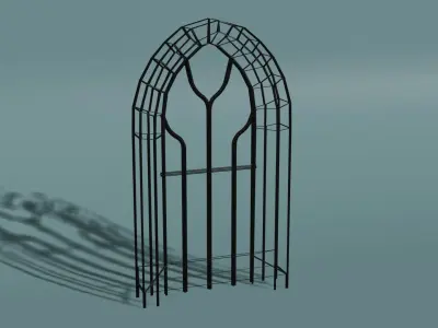 Window gothic Low-poly 3D model