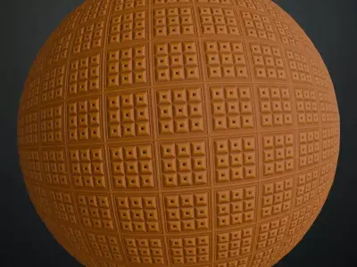 Geometric Terracotta Waffle Panel PBR Seamless Texture