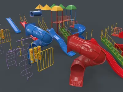 PBR Playground Outdoor Jungle Gym 15 B Low-poly 3D model
