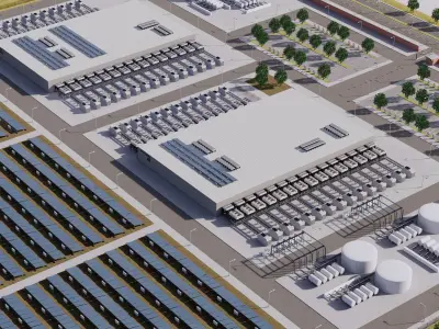 Apple Data Center Building with Interior 3D model